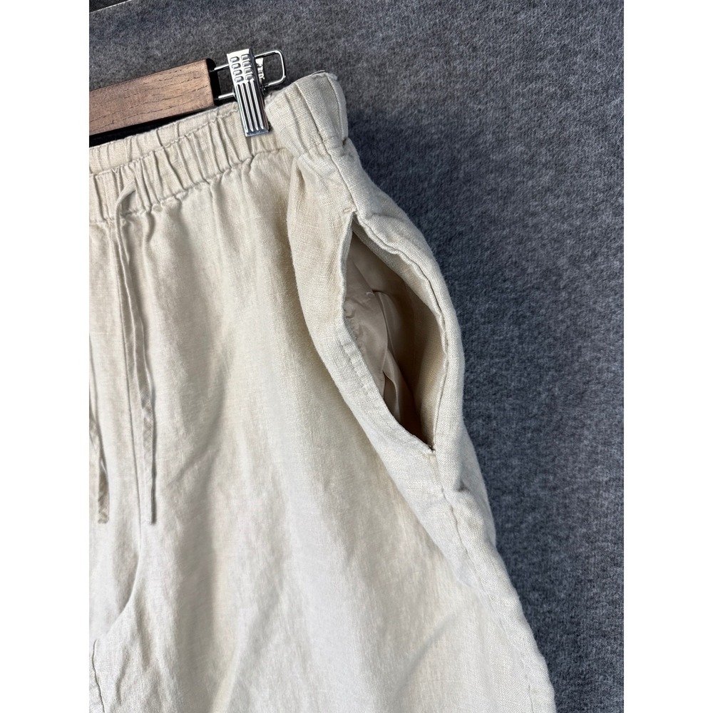 Orvis Womens XL 100% Linen Drawstring Elastic Waist Pants Beige Cruise Sailing - Picture 11 of 13
